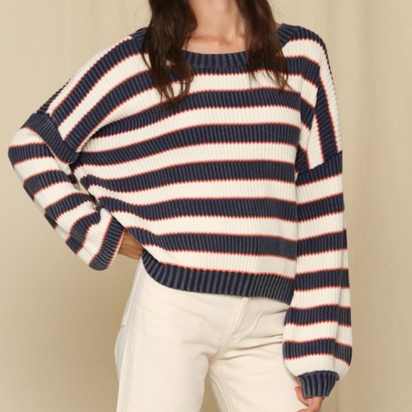 By Together Sweaters - Last 1! NWT Cotton Pullover Striped Sweater (beach Sweater)